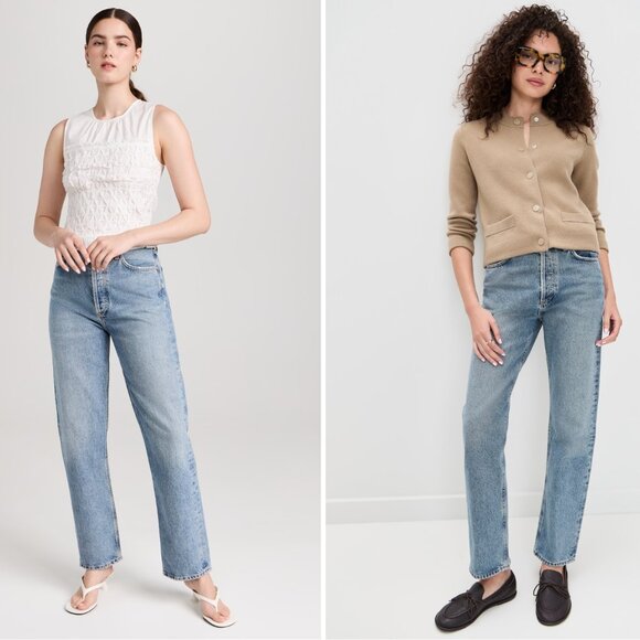 AGOLDE 90's Pinch Waist High Rise Straight Leg Jeans in Navigate 24 - Picture 3 of 15